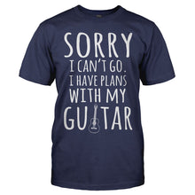 Load image into Gallery viewer, I Have Plans With My Guitar - T Shirt - men_navy_aa3eb9c1-7e01-492f-b52b-21c90de44485