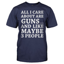 Load image into Gallery viewer, All I Care About Are Guns - T Shirt - men_navy_ad8c8662-d103-433e-bef4-4fc3ca48f158