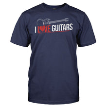 Load image into Gallery viewer, I Love Guitars - T Shirt - men_navy_ce14c036-01f8-4f54-b974-e5f8bf9a2ac0