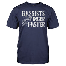 Load image into Gallery viewer, Bassists Finger Faster - T Shirt - men_navy_e47f5b4b-9c25-4d30-9530-7e2bf7b89f7f