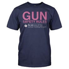 Load image into Gallery viewer, Gun Safety Rules - T Shirt - men_navy_ebaf250a-3747-4ac1-96da-0995844947cb