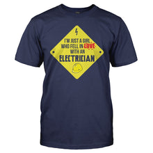 Load image into Gallery viewer, Just a Girl Who Fell in Love With an Electrician - T Shirt - men_navy_f5bc9a82-8114-493e-acef-5aa9bcf146d8