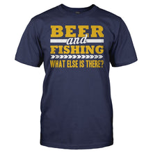 Load image into Gallery viewer, Beer &amp; Fishing. What Else Is There? - T Shirt - men_navy_fb8ec42b-ebbf-4988-ae2c-3b639baa645a