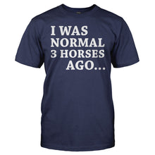 Load image into Gallery viewer, I Was Normal Three Horses Ago - T Shirt - men_navyblue_288ffe34-a63b-44bf-aa0f-7e2fece5d5a3