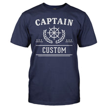 Load image into Gallery viewer, Captain (Custom) - Personalized - T Shirt - men_navyblue_3dedcd4b-3bc8-457d-897a-cc0055154a3a