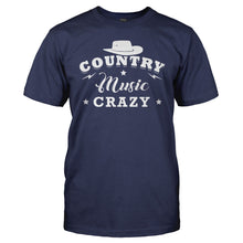 Load image into Gallery viewer, Country Music Crazy - T Shirt - men_navyblue_45615a31-5a37-4577-ace4-65ab91234e48