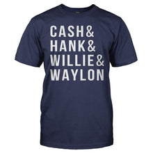 Load image into Gallery viewer, Cash&amp;Hank&amp;Willie&amp;Waylon - T Shirt - men_navyblue_bd204745-7ffc-4256-b9d2-35a7d50b268f