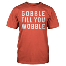 Load image into Gallery viewer, Gobble Till You Wobble - T Shirt - men_orange_17d4b5fb-8577-44da-9f34-3a9c2efbb60f