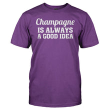 Load image into Gallery viewer, Champagne Is Always A Good Idea - T Shirt - men_purple_00b34952-b994-455f-8e96-3e130c43ab5a