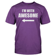 Load image into Gallery viewer, I'm With Awesome (Right) - T Shirt - men_purple_3ddbd476-45f7-43b6-a535-a2b8003f35a9
