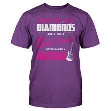 Load image into Gallery viewer, Guitars Are A Girl's Best Friend - T Shirt - men_purple_863dfbbb-5395-49c7-87cf-036b31937402