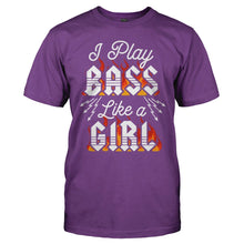 Load image into Gallery viewer, I Play Bass Like A Girl - T Shirt - men_purple_f62ab5d9-1d8c-46a9-b74e-9f4752a13ef9