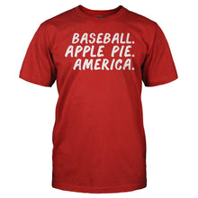 Load image into Gallery viewer, Baseball. Apple Pie. America. - T Shirt - men_red_67b8eb8c-74be-4e08-919f-94cf6137dad0