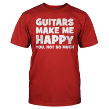 Load image into Gallery viewer, Guitar Makes Me Happy - T Shirt - men_red_936efd08-c44c-41ba-b5f9-394b5f2bc8e0