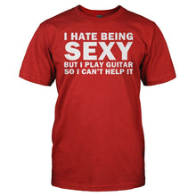 Load image into Gallery viewer, I Hate Being Sexy But I Play Guitar - T Shirt - men_red_c63702c9-0882-4e54-89c3-c4c7967e695a