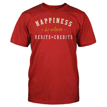 Load image into Gallery viewer, Happiness is Debits = Credits - T Shirt - men_red_f166dd47-e2c4-48ac-a639-d571bdf8ed92