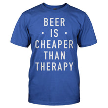 Load image into Gallery viewer, Beer Is Cheaper Than Therapy - T Shirt - men_royal_09c8f6b6-be6b-4e5c-96fa-876777fc08fc