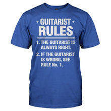 Load image into Gallery viewer, Guitarist Rules - T Shirt - men_royal_0ac48784-d32c-4a4c-b1b7-db0ae2b3fcbb
