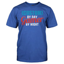 Load image into Gallery viewer, (Custom) By Day. Gamer By Night - Personalized - T Shirt - men_royal_13e3e768-eb60-46bf-b8ac-33627994e372
