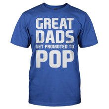 Load image into Gallery viewer, Great Dads Get Promoted To Pop - T Shirt - men_royal_1b589f22-1bef-4050-aebb-36a31329e3e2