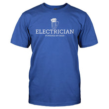 Load image into Gallery viewer, Electrician Powered by Beer - T Shirt - men_royal_3c366d71-949e-4caf-a416-ac3f1e22109a
