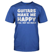 Load image into Gallery viewer, Guitar Makes Me Happy - T Shirt - men_royal_499b341f-a94e-4b5f-96bc-046480ed58e6