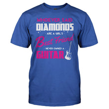 Load image into Gallery viewer, Guitars Are A Girl's Best Friend - T Shirt - men_royal_5c056d81-8279-402c-bb87-0e53cd5a9556