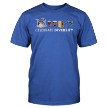 Load image into Gallery viewer, Celebrate Diversity - Drums - Full Color - T Shirt - men_royal_8b748f48-ae54-40e5-9efa-81c1b0220aed