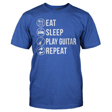 Load image into Gallery viewer, Eat. Sleep. Play Guitar. Repeat - T Shirt - men_royal_98613acd-85af-44dc-9785-9f6fdedce968