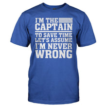 Load image into Gallery viewer, I'm the Captain Therefore I'm Never Wrong - T Shirt - men_royal_abce3929-12c3-4d71-bdf2-8b4b0b099af0