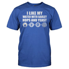 Load image into Gallery viewer, I Like My Water With Barley, Hops and Yeast - T Shirt - men_royal_d7763772-f01b-4a1c-96c9-e7ebd5698906