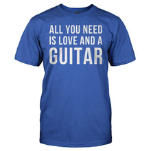 Load image into Gallery viewer, All You Need Is Love And A Guitar - T Shirt - men_royalblue_9441730a-c93e-4b8c-ade1-b56b70064a01