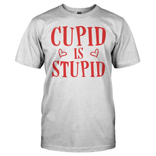Load image into Gallery viewer, Cupid Is Stupid - T Shirt - men_white_912482a3-f352-4b8d-b176-1fd9c3e04d7a