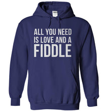 Load image into Gallery viewer, All You Need Is Love And A Fiddle - T Shirt - navyblue_04421b0c-c60a-47f8-b304-99528c99152d