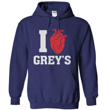 Load image into Gallery viewer, I Love Grey's - T Shirt - navyblue_07ef3edf-10d8-4134-a538-5520546a7d9b