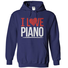 Load image into Gallery viewer, I Love Piano - T Shirt - navyblue_0a2c3bef-7fe8-4b2b-96e4-0f11c58966bd