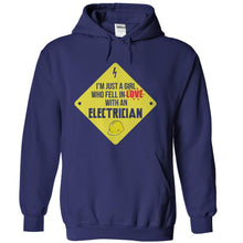 Load image into Gallery viewer, Just a Girl Who Fell in Love With an Electrician - T Shirt - navyblue_11ac2406-d601-4708-a33c-2e69c03a8600