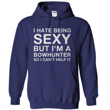 Load image into Gallery viewer, I Hate Being Sexy But I'm a Bowhunter - T Shirt - navyblue_131791b4-1882-48e6-ba43-4045d491664c