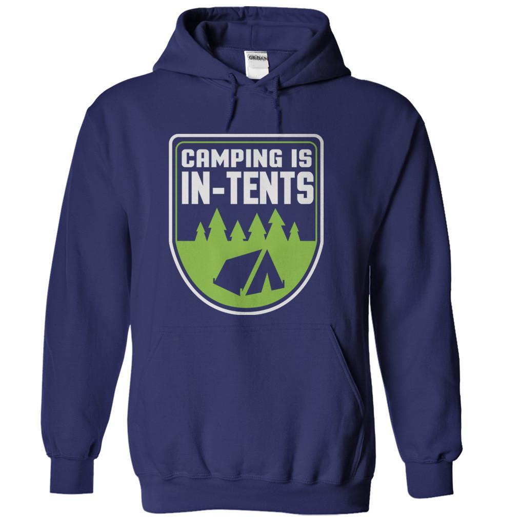 Load image into Gallery viewer, Camping is In-Tents - T Shirt - navyblue_17593131-8998-4733-adc6-3e18d12ac97f