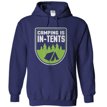 Load image into Gallery viewer, Camping is In-Tents - T Shirt - navyblue_17593131-8998-4733-adc6-3e18d12ac97f