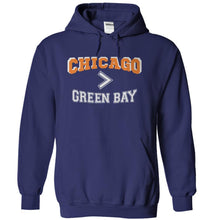 Load image into Gallery viewer, Chicago > Green Bay - T Shirt - navyblue_1b25f133-62cd-4baa-8fd8-dfc090050d83