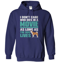 Load image into Gallery viewer, I Don't Care Who Dies in a Movie, as Long As The Dog Lives - T Shirt - navyblue_28dc93e8-d7e6-41a6-a629-8173e80bc220