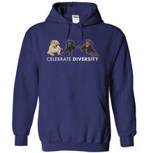Load image into Gallery viewer, Celebrate Diversity - Labradors - T Shirt - navyblue_2b672788-ffba-42cb-a57e-21a45f1c5ac2