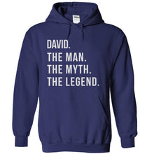 Load image into Gallery viewer, David. The Man. The Myth. The Legend. - T Shirt - navyblue_2bf9fd63-88ca-441d-abbd-ad61028a0916