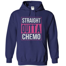 Load image into Gallery viewer, Breast Cancer - Straight Outta Chemo - T Shirt - navyblue_37801ada-ac04-446c-95a0-ab990638f8bb