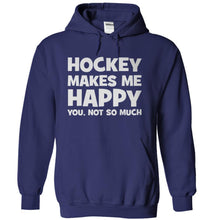 Load image into Gallery viewer, Hockey Makes Me Happy - T Shirt - navyblue_3b6ac966-970c-463d-be9b-9a6b682013fe