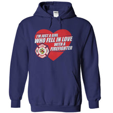 Load image into Gallery viewer, I Fell In Love With a Firefighter - T Shirt - navyblue_404cbc52-3dff-4477-9c5a-3e1d10a993fc