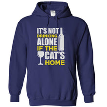 Load image into Gallery viewer, It's Not Drinking Alone if the Cat's Home - T Shirt - navyblue_416aba90-c064-455d-b330-1dc7b8aeb219