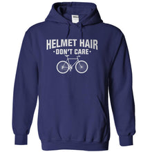 Load image into Gallery viewer, Helmet Hair Don't Care - T Shirt - navyblue_44bce0ac-7e7c-4324-a593-34fefb8891ab