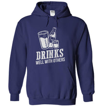 Load image into Gallery viewer, Drinks Well With Others - T Shirt - navyblue_4cfc8f14-d68a-450e-8488-aef6d460ccb5